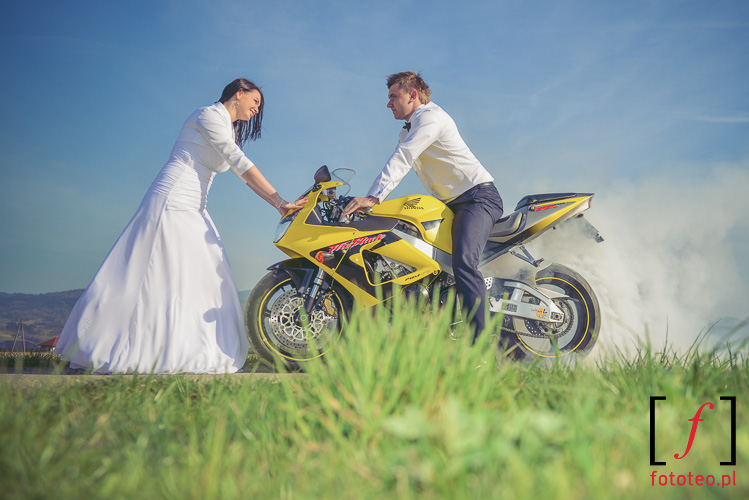 Plener ślubny z motocyklem Żywiec Bielsko
