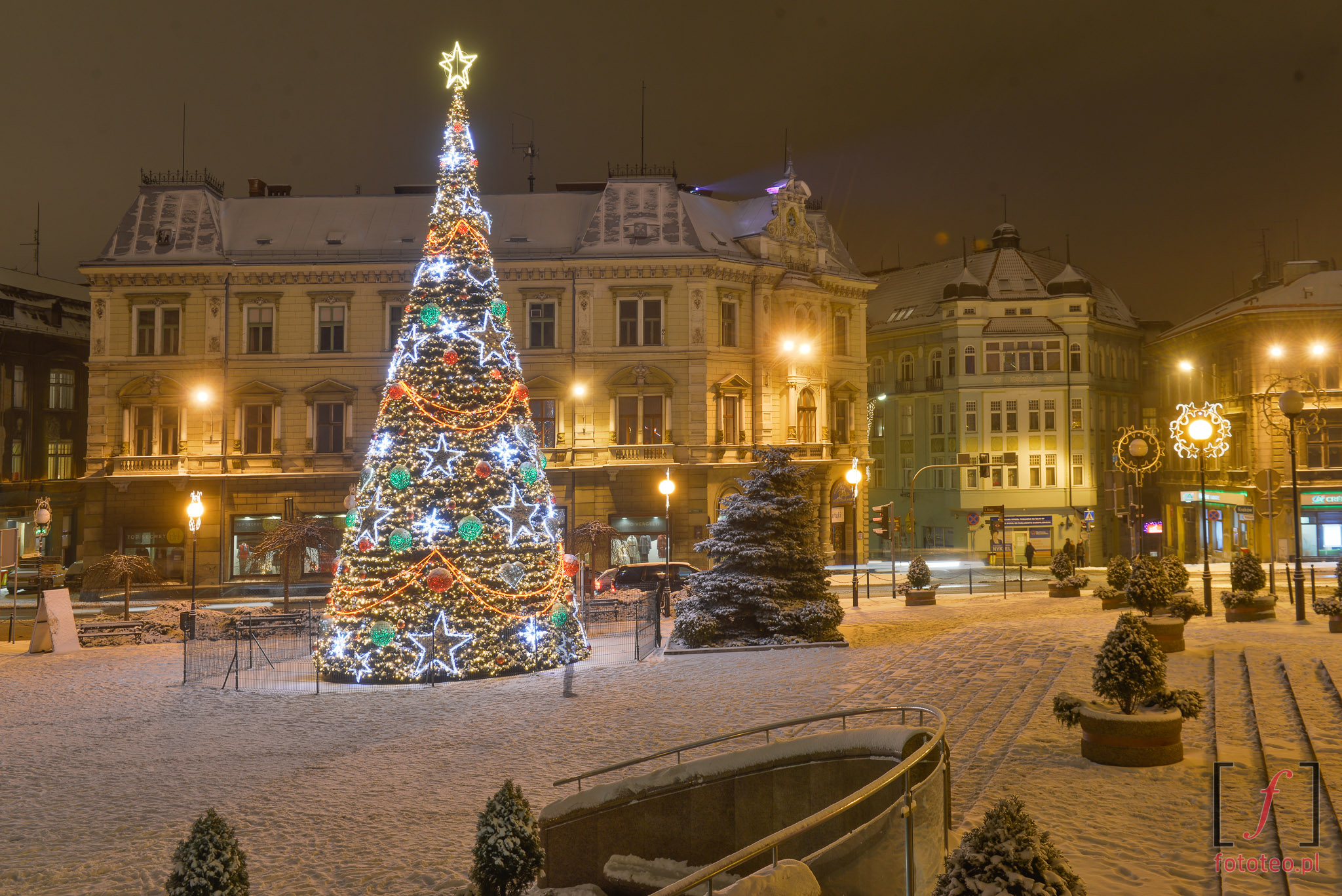 plac Chrobrego w śniegu, Bielsko-Biała
